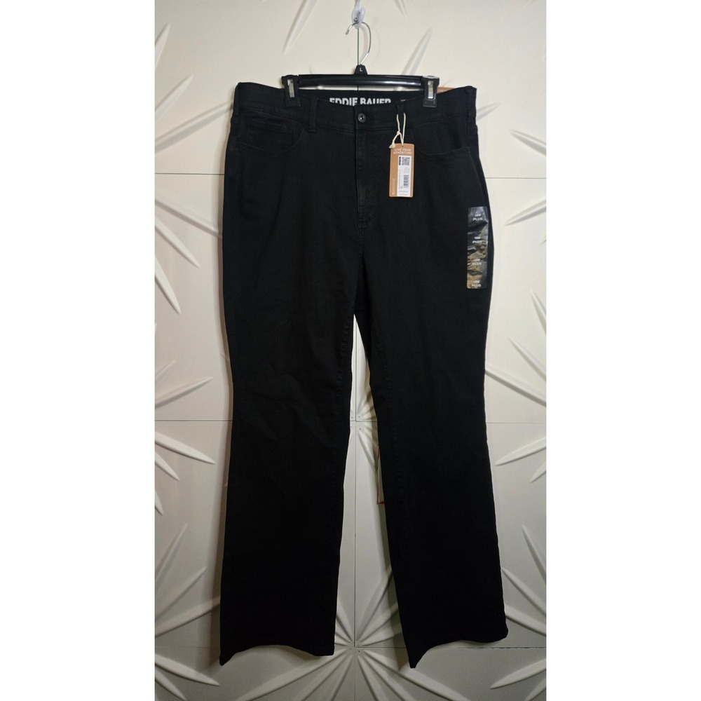 Eddie Bauer Venture Stretch High Rise Bootcut Jeans Black 18W Plus NWT - Picture 1 of 4